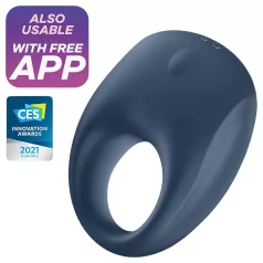   Satisfyer Strong One - Вибриращ пръстен за пенис с управление чрез приложение, за мъже (син)