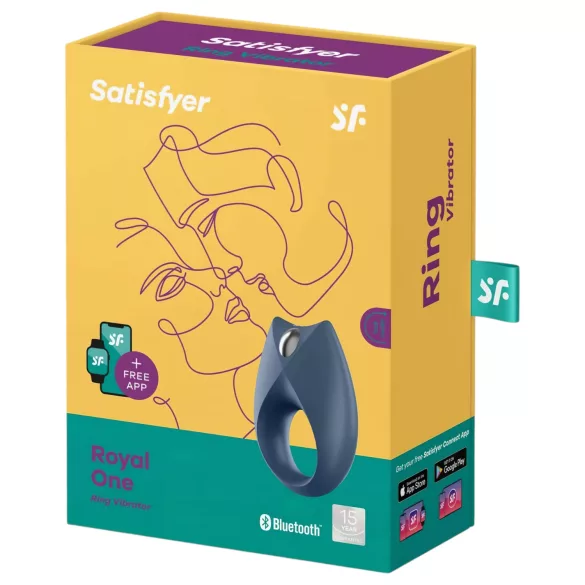 Satisfyer Royal One - вибриращ пенис ринг с управление чрез приложение за мъже (син)