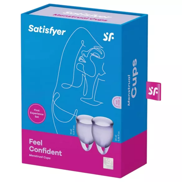 Satisfyer Feel Confident - комплект менструални чашки - лилав