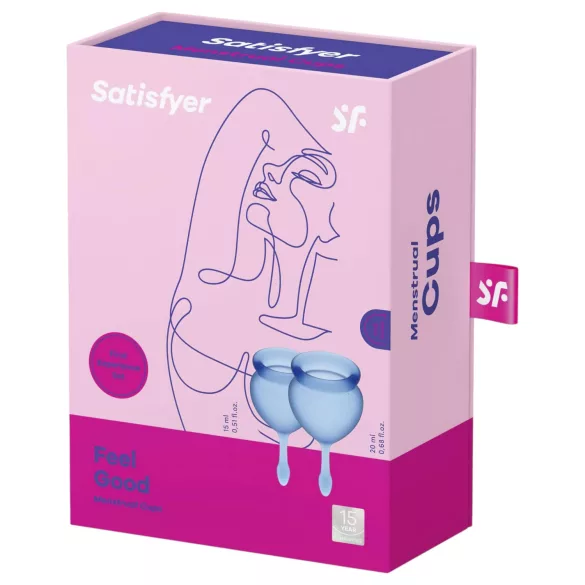 Satisfyer Feel Good - менструална чашка комплект - син - 2 броя