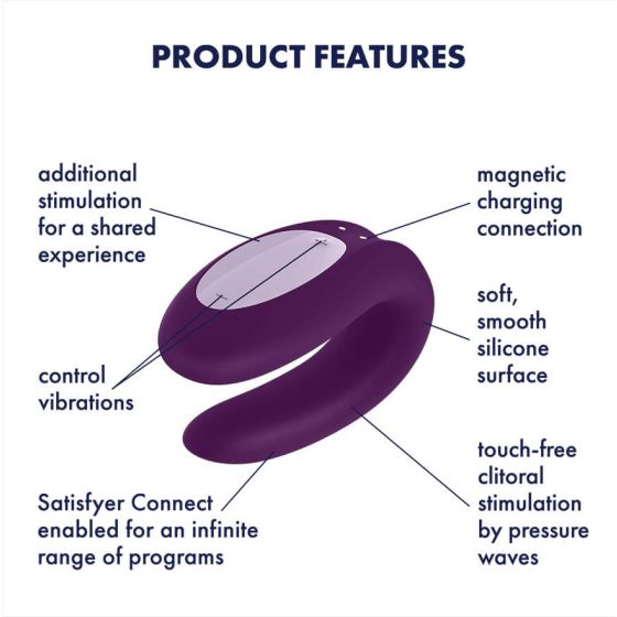 Satisfyer Double Joy - интелигентен водоустойчив вибратор с възможност за презареждане (лилав)