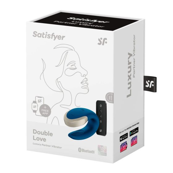 Satisfyer Double Love - интелигентен, водоустойчив, радиоуправляем вибратор (син)