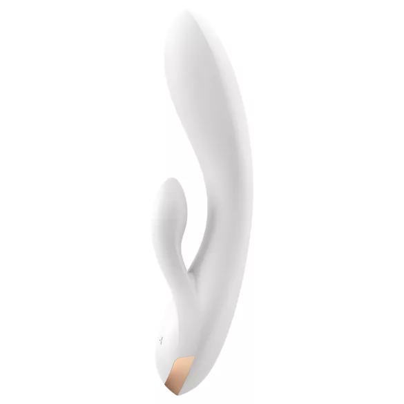 Satisfyer Double Flex - вибратор с клиторен накрайник, управляван чрез приложение (бял)