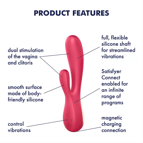 Satisfyer Mono Flex - вибратор с управление чрез приложение (червен)
