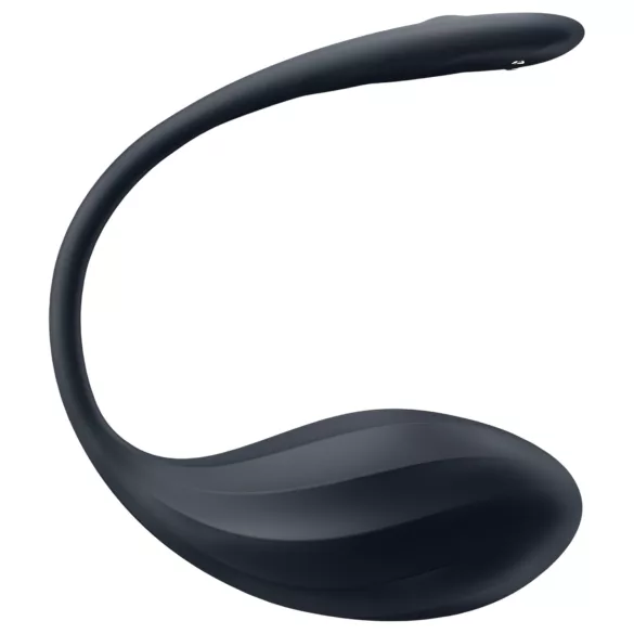 Satisfyer Ribbed Petal - носимо вибриращо яйце с дистанционно управление (черно)