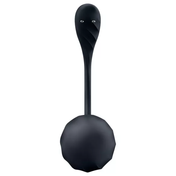 Satisfyer Ribbed Petal - носимо вибриращо яйце с дистанционно управление (черно)