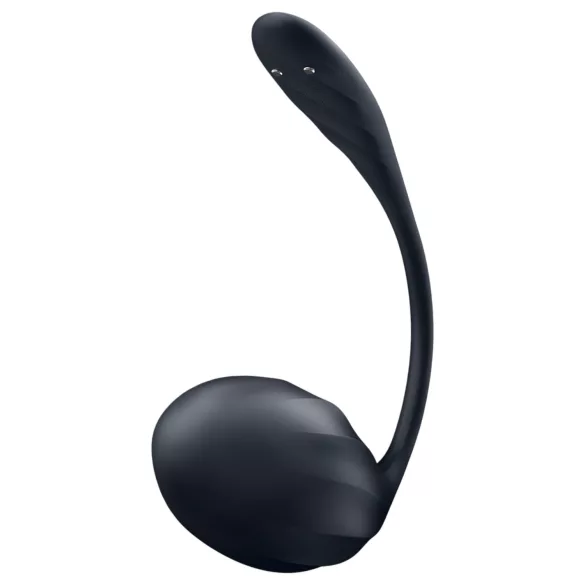 Satisfyer Ribbed Petal - носимо вибриращо яйце с дистанционно управление (черно)