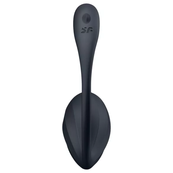 Satisfyer Ribbed Petal - носимо вибриращо яйце с дистанционно управление (черно)