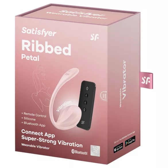 Satisfyer Ribbed Petal - носимо вибриращо яйце с радио управление (розово)