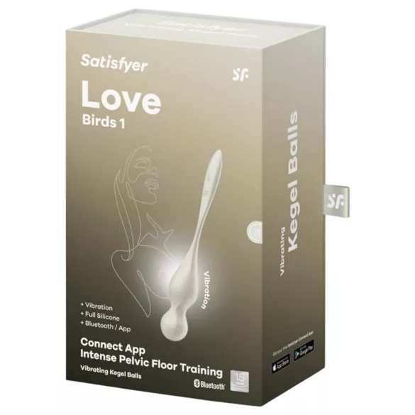Satisfyer Love Birds 1 - вагинални топчета с вибрация, управлявани чрез приложение (бели)