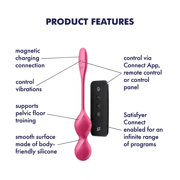 Satisfyer Love Birds 2 - вибриращи гейша-топчета с управление чрез приложение (розови)