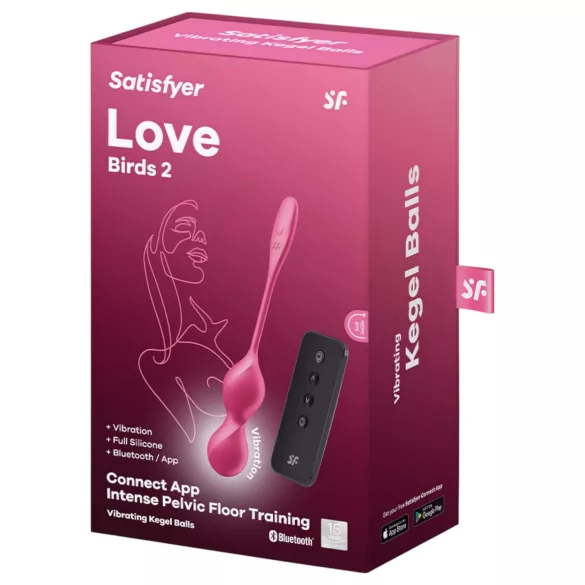 Satisfyer Love Birds 2 - вибриращи гейша-топчета с управление чрез приложение (розови)
