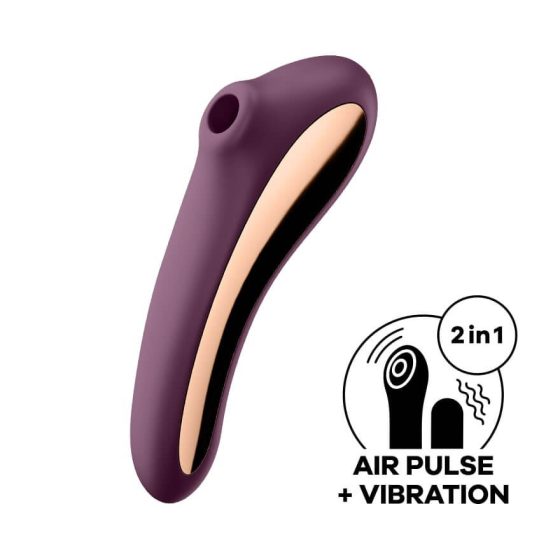 Satisfyer Dual Kiss - вагинален и клиторен вибратор с възможност за презареждане (лилав)