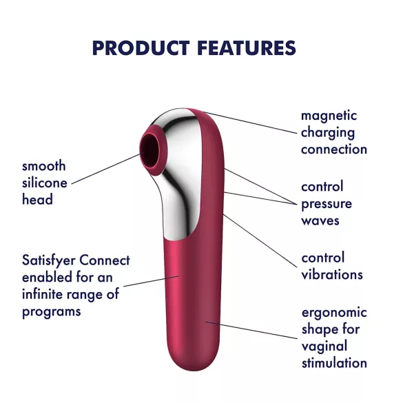 Satisfyer Dual Love - вибратор за вагина и клитор - умен - червен