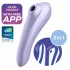 Satisfyer Dual Pleasure - вибратор 2 в 1 с въздушни вълни, управляван чрез приложение (лилав)