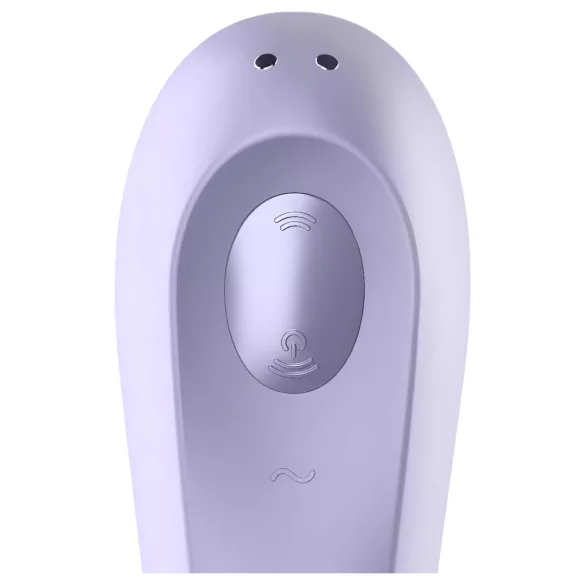 Satisfyer Dual Pleasure - вибратор 2 в 1 с въздушни вълни, управляван чрез приложение (лилав)