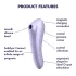 Satisfyer Dual Pleasure - вибратор 2 в 1 с въздушни вълни, управляван чрез приложение (лилав)