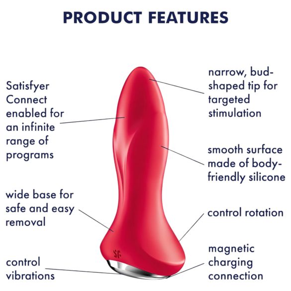 Satisfyer Rotator Plug 1 - перлен анален вибратор (червен)