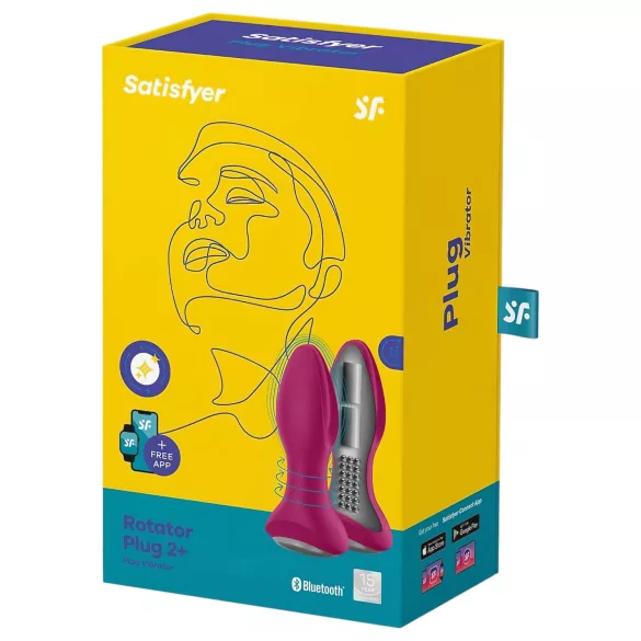 Satisfyer Rotator Plug 2 - анален вибратор с перли - акумулаторен - червен