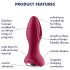 Satisfyer Rotator Plug 2 - акумулаторен анален вибратор с мъниста (червен)