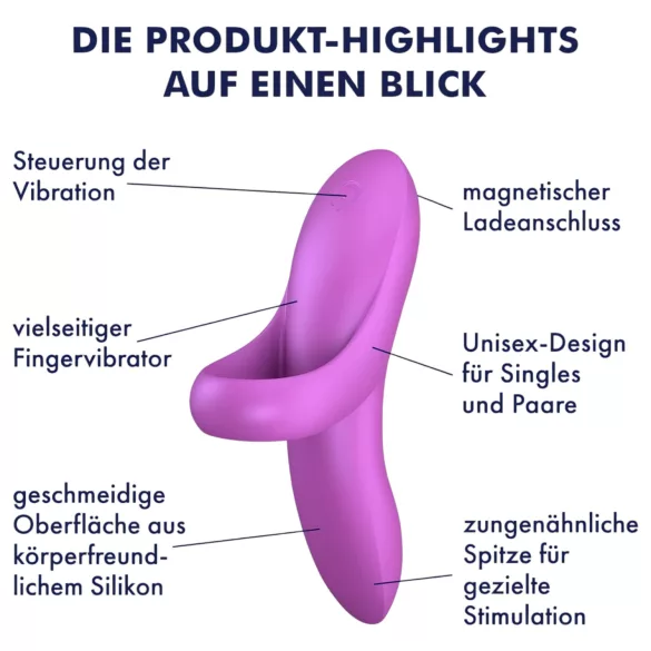 Satisfyer Bold Lover - акумулаторен, водоустойчив вибратор за пръст (розов)