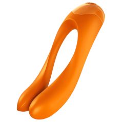   Satisfyer Candy Cane - акумулаторен водоустойчив двоен вибратор (оранжев)