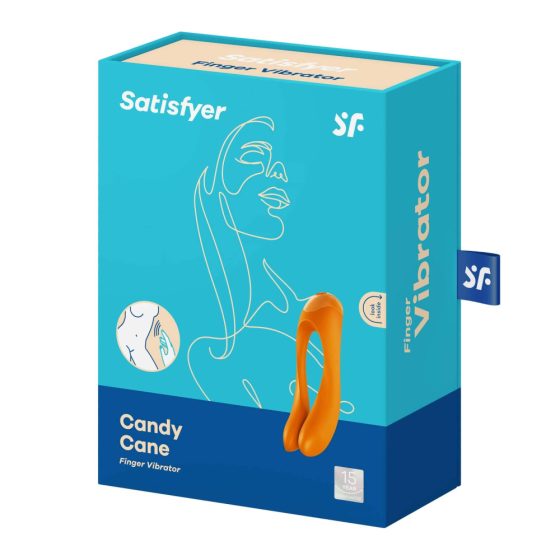 Satisfyer Candy Cane - Акумулаторна, водоустойчива вибрация с два края (оранжева)