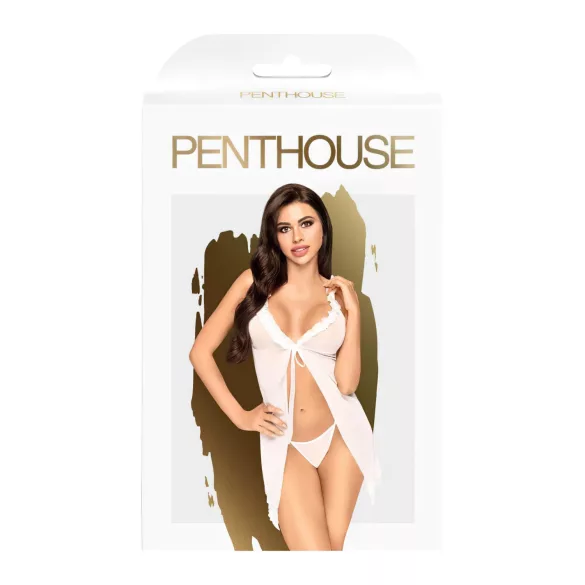 Penthouse - прозрачна бебидол нощница и прашка - бяла