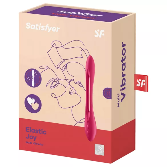 Satisfyer Elastic Joy - вибратор за двойки - гъвкав, акумулаторен, червен