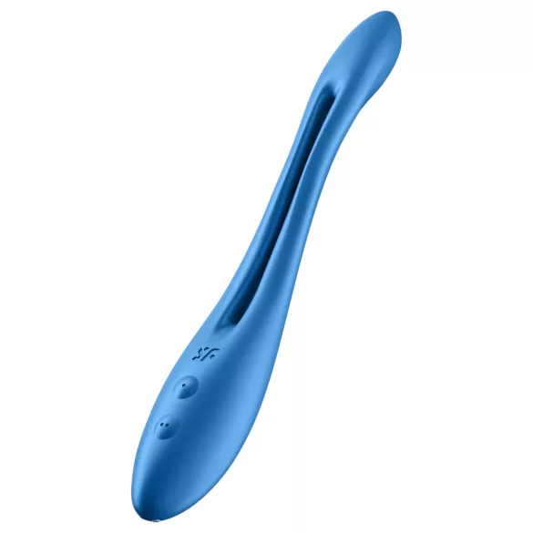 Satisfyer - вибратор за двойки с акумулатор, гъвкав - син