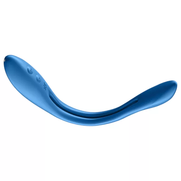 Satisfyer - вибратор за двойки с акумулатор, гъвкав - син