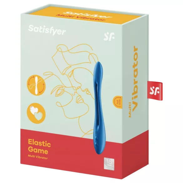 Satisfyer - вибратор за двойки с акумулатор, гъвкав - син