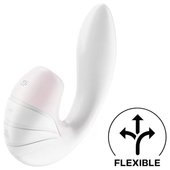 Satisfyer Supernova - вибратор 2 в 1 с въздушни вълни - акумулаторен, бял