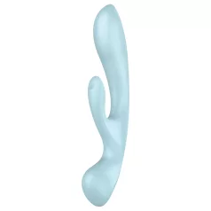   Satisfyer Triple Oh - вибратор с акумулатор и клиторно рамо (син)