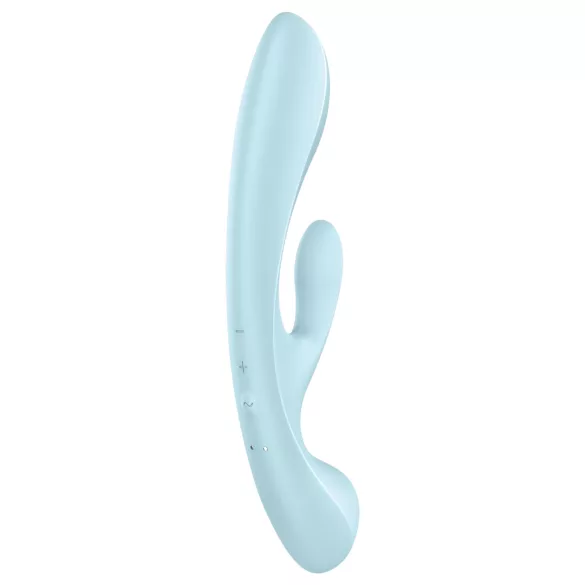 Satisfyer Triple Oh - вибратор с клитор стимулатор - акумулаторен - син