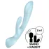 Satisfyer Triple Oh - вибратор с клитор стимулатор - акумулаторен - син