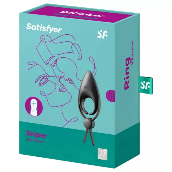 Satisfyer Sniper - вибриращ пенис ринг с акумулатор - черен