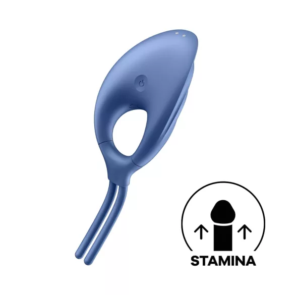 Satisfyer Swordsman - вибриращ пенис пръстен с акумулатор - син