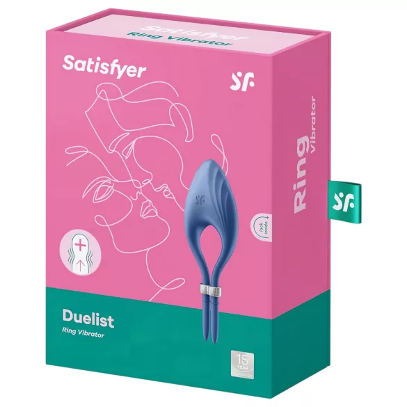 Satisfyer Duelist - вибриращ пенис ринг с акумулатор - син