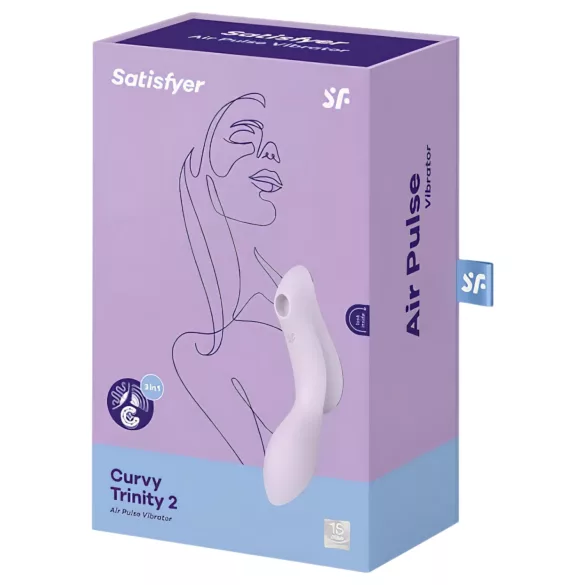 Satisfyer Curvy Trinity 2 - 2-в-1 вибратор с въздушни вълни (лилав)