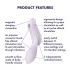 Satisfyer Curvy Trinity 2 - 2-в-1 вибратор с въздушни вълни (лилав)