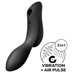   Satisfyer Curvy Trinity 2 - вибратор с въздушни вълни 2в1 - черен