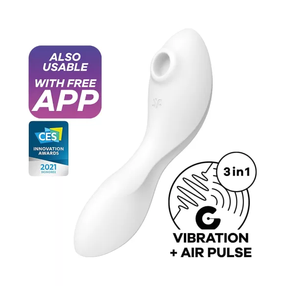 Satisfyer Curvy Trinity 5+ - вибратор 2 в 1 с управление чрез приложение (бял)