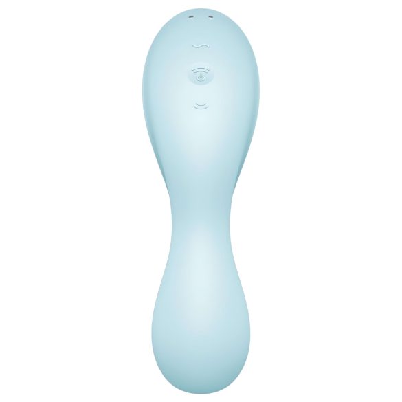 Satisfyer Curvy Trinity 5+ - вибратор 2в1 с приложение - син