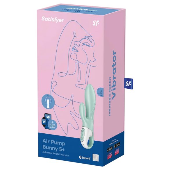 Satisfyer Air Pump Bunny 5 - вибратор с помпа - смарт, мента