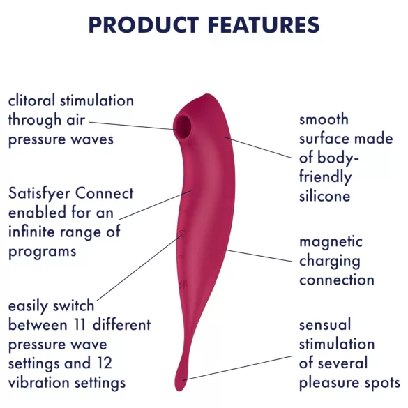 Satisfyer Twirling Pro - вибратор за клитор с управление чрез приложение (червен)