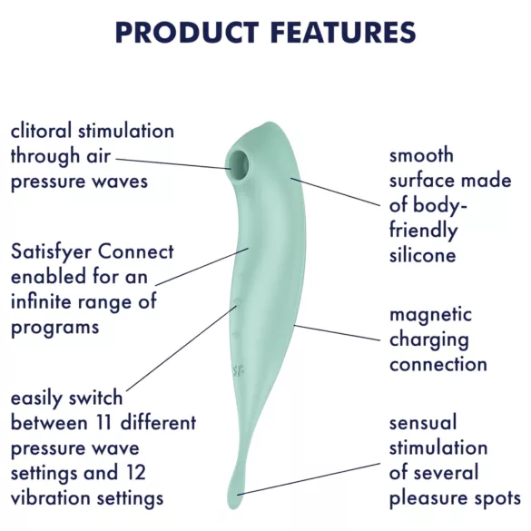 Satisfyer Twirling Pro - вибратор за клитор с управление чрез приложение (мента)
