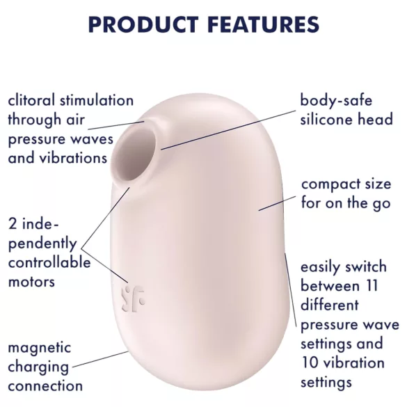 Satisfyer Pro To Go 2 - стимулатор за клитор с въздушни вълни (бежов)