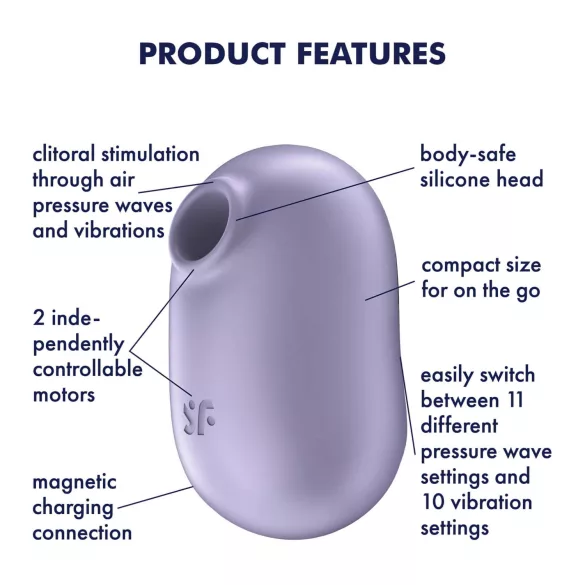 Satisfyer Pro To Go 2 - вибратор за клитор с въздушни вълни - презареждащ се