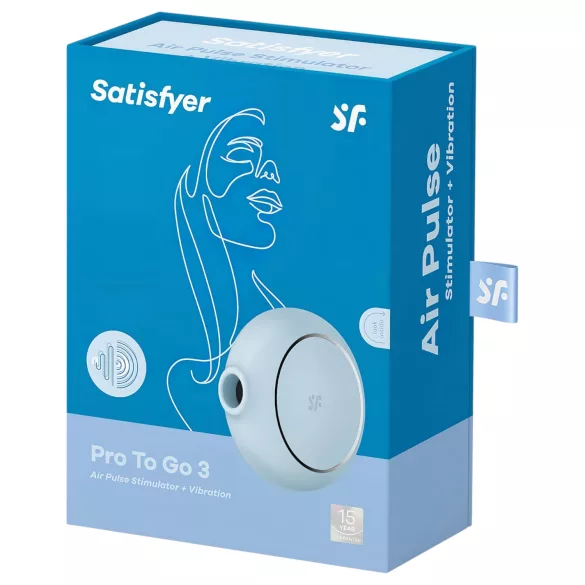 Satisfyer Pro To Go 3 - вибратор за клитор с въздушни вълни акумулаторен син